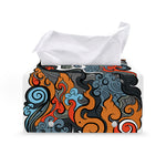 Japanese Elemental Tattoo Print Leather Tissue Box Cover