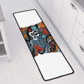 Japanese Elemental Tattoo Print Long Kitchen Mat