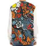 Japanese Elemental Tattoo Print Long Sleeve Baseball Jersey