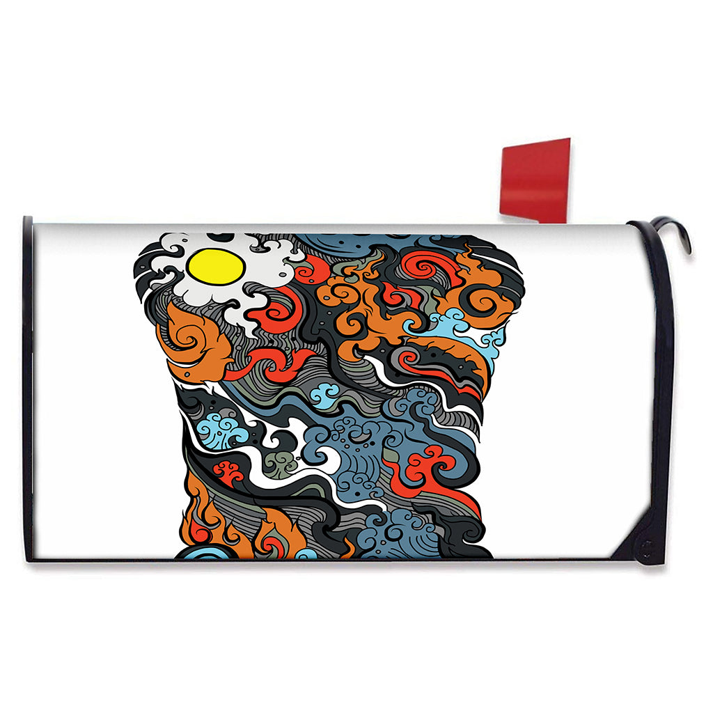 Japanese Elemental Tattoo Print Mailbox Cover