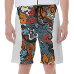 Japanese Elemental Tattoo Print Men's Beach Shorts