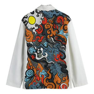 Japanese Elemental Tattoo Print Men's Blazer