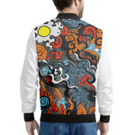 Japanese Elemental Tattoo Print Men's Bomber Jacket