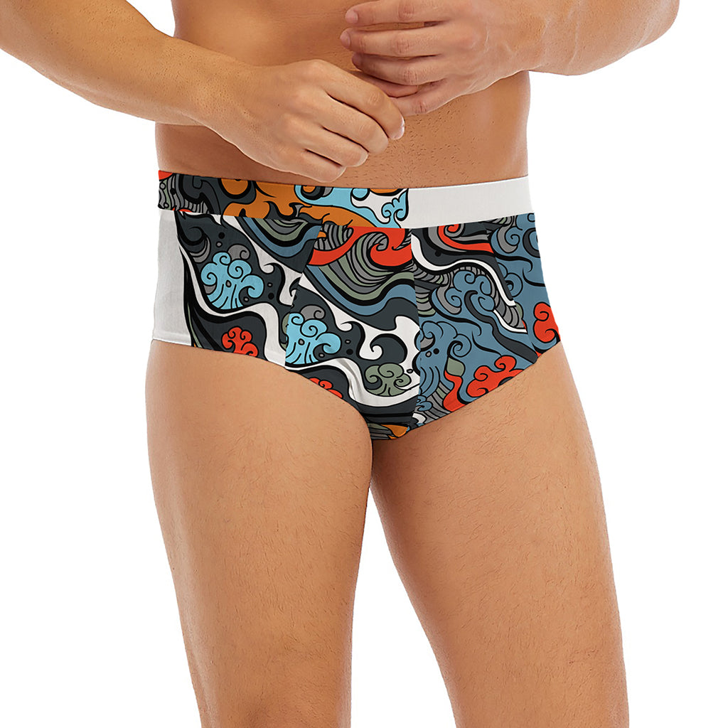 Japanese Elemental Tattoo Print Men's Briefs