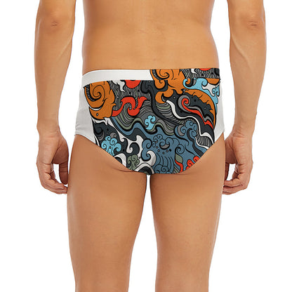 Japanese Elemental Tattoo Print Men's Briefs