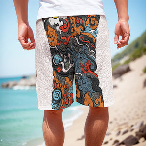 Japanese Elemental Tattoo Print Men's Cargo Shorts