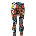 Japanese Elemental Tattoo Print Men's Leggings