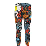 Japanese Elemental Tattoo Print Men's leggings