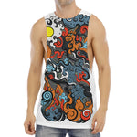 Japanese Elemental Tattoo Print Men's Muscle Tank Top