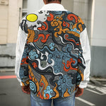 Japanese Elemental Tattoo Print Men's Shirt Jacket