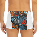 Japanese Elemental Tattoo Print Men's Short Boxer Briefs