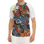 Japanese Elemental Tattoo Print Men's Short Sleeve Rash Guard