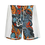 Japanese Elemental Tattoo Print Men's Sports Shorts