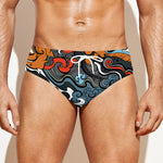 Japanese Elemental Tattoo Print Men's Swim Briefs
