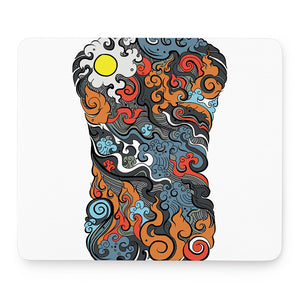 Japanese Elemental Tattoo Print Mouse Pad