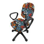 Japanese Elemental Tattoo Print Office Chair Cover