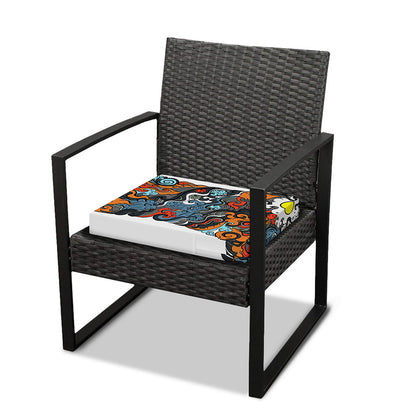 Japanese Elemental Tattoo Print Outdoor Seat Cushion Cover