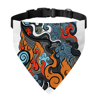 Japanese Elemental Tattoo Print Over The Collar Dog Bandana