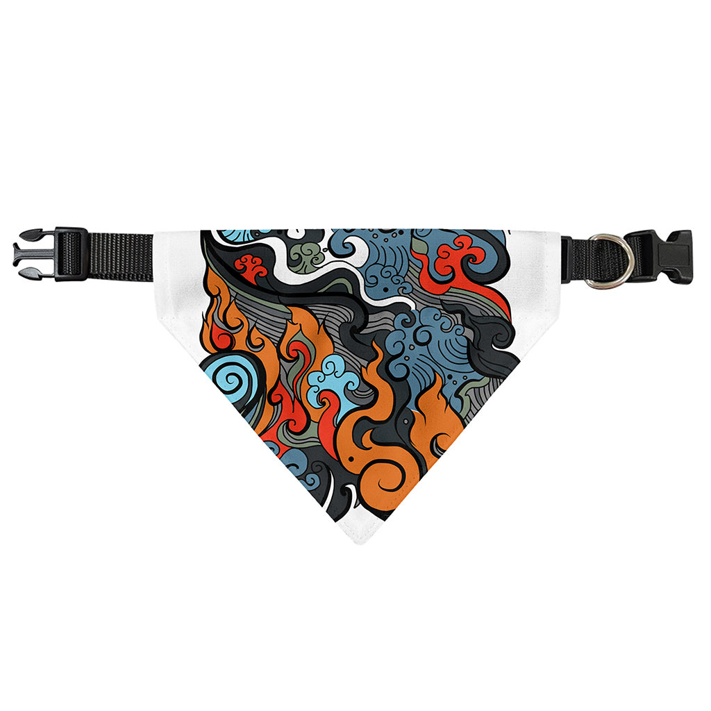 Japanese Elemental Tattoo Print Over The Collar Dog Bandana