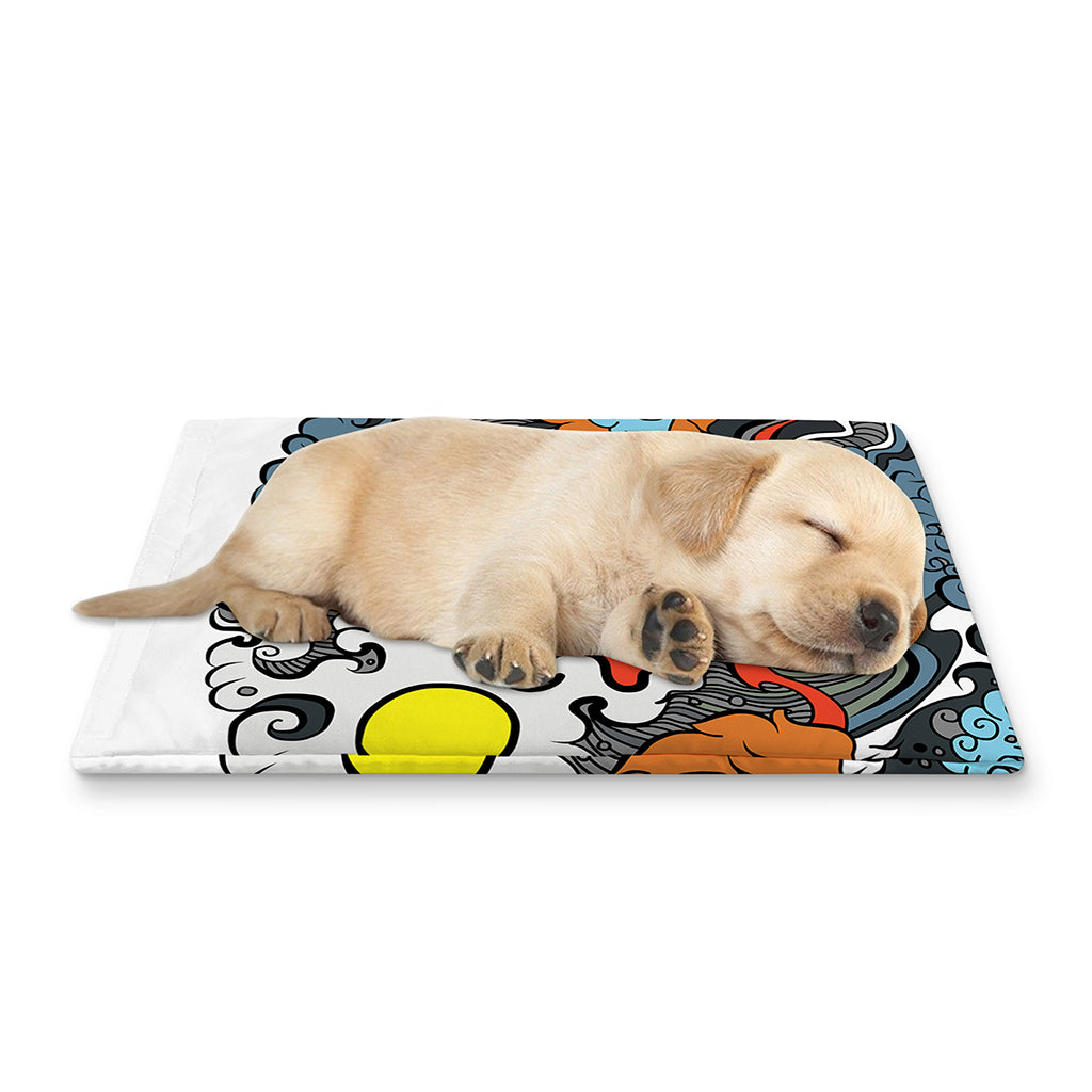 Japanese Elemental Tattoo Print Pet Cooling Mat Cover