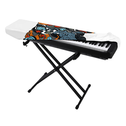 Japanese Elemental Tattoo Print Piano Keyboard Cover