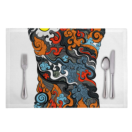 Japanese Elemental Tattoo Print Placemat