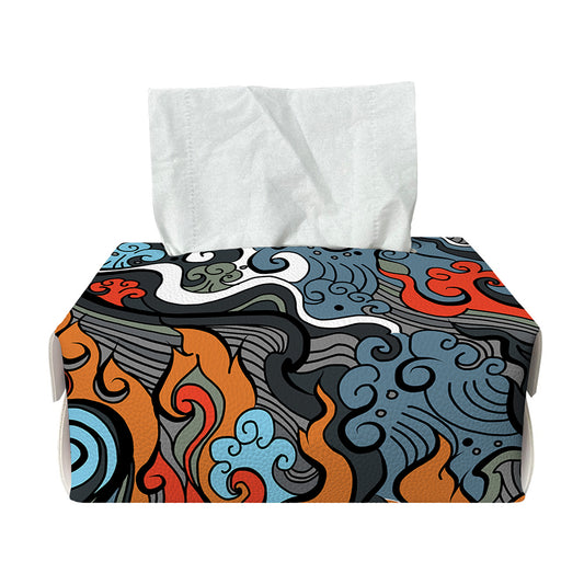 Japanese Elemental Tattoo Print Rectangle Tissue Box Cover