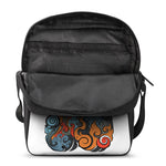 Japanese Elemental Tattoo Print Rectangular Crossbody Bag