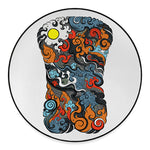 Japanese Elemental Tattoo Print Round Floor Mat