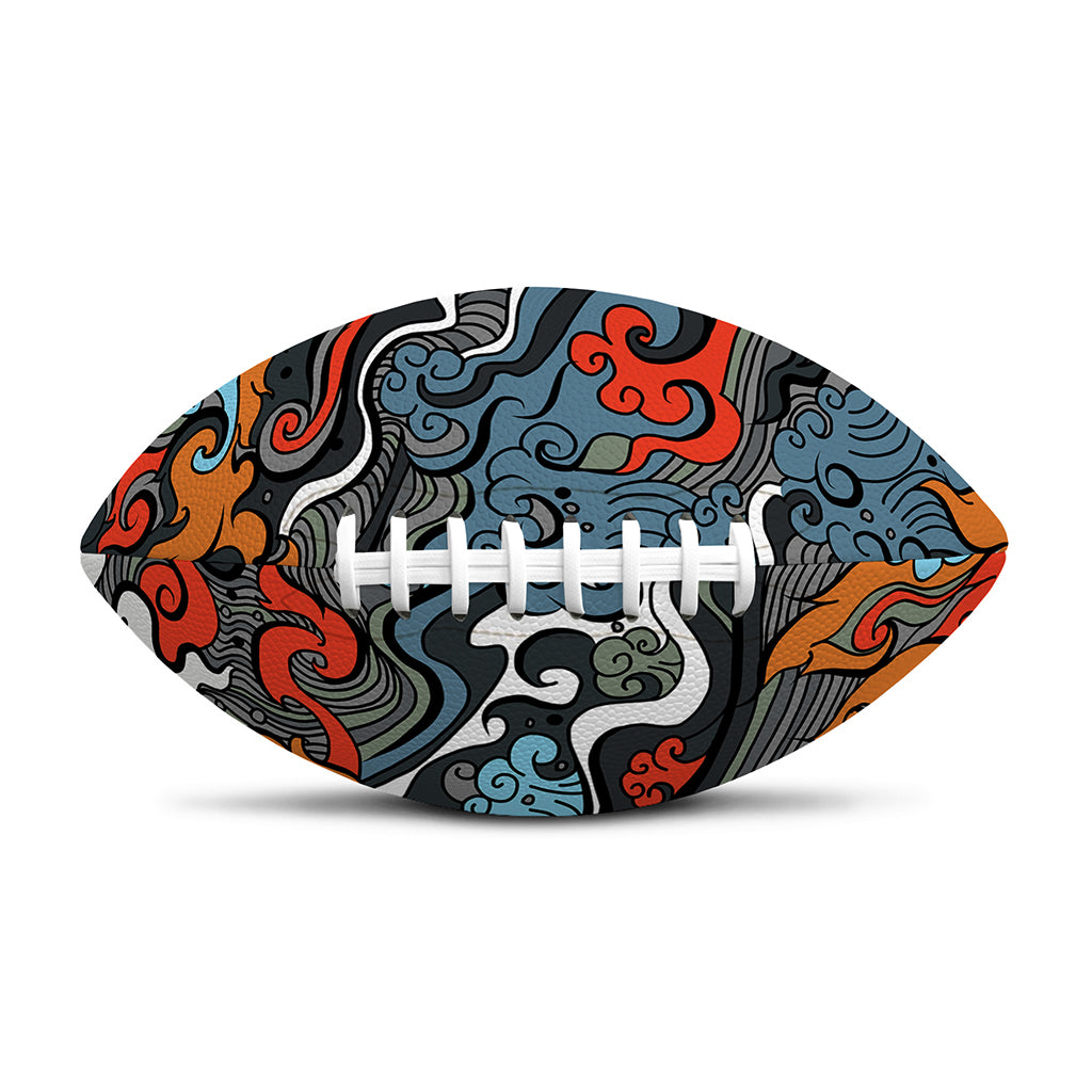 Japanese Elemental Tattoo Print Rugby Ball
