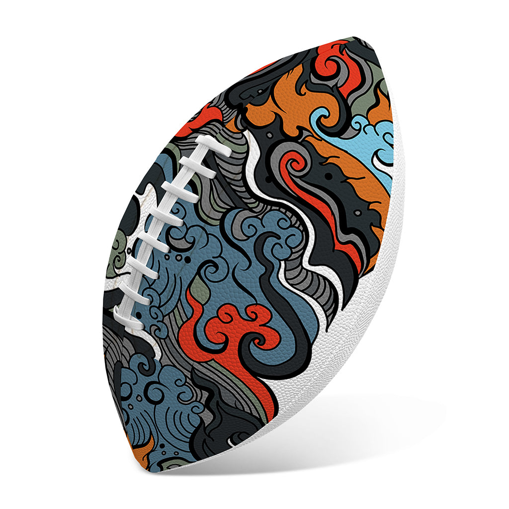 Japanese Elemental Tattoo Print Rugby Ball