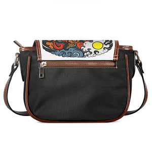 Japanese Elemental Tattoo Print Saddle Bag