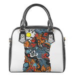 Japanese Elemental Tattoo Print Shoulder Handbag