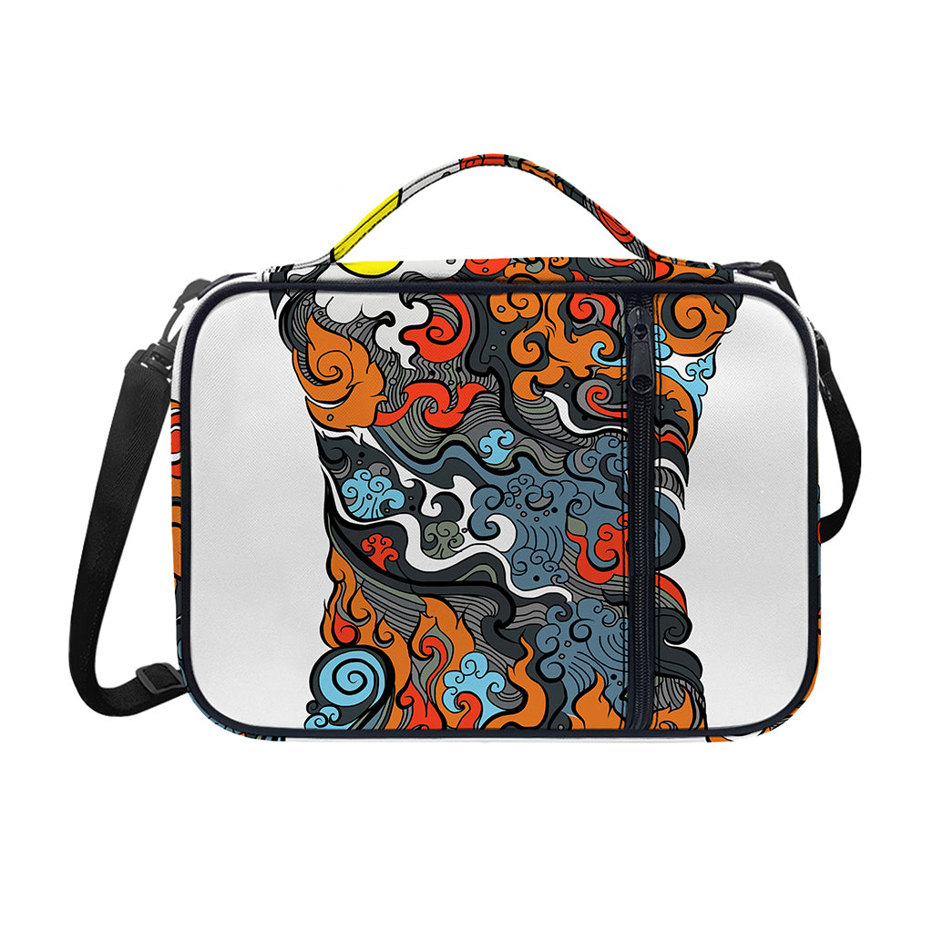 Japanese Elemental Tattoo Print Shoulder Strap Bible Bag