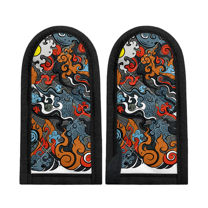 Japanese Elemental Tattoo Print Skillet Handle Cover