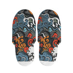 Japanese Elemental Tattoo Print Slippers