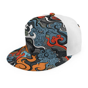 Japanese Elemental Tattoo Print Snapback Cap