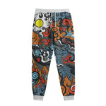 Japanese Elemental Tattoo Print Sweatpants