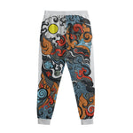 Japanese Elemental Tattoo Print Sweatpants