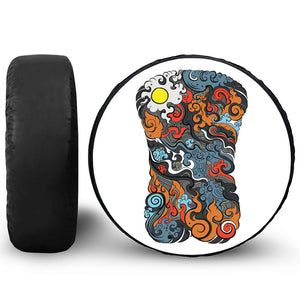 Japanese Elemental Tattoo Print Tire Cover