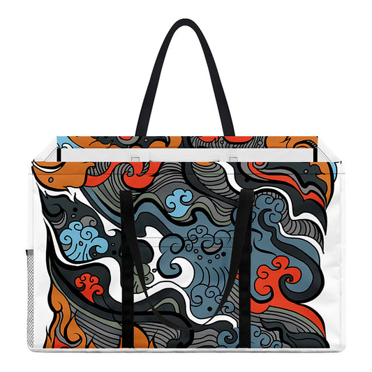 Japanese Elemental Tattoo Print Utility Tote Bag