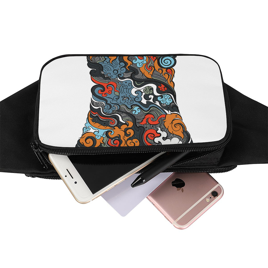 Japanese Elemental Tattoo Print Waist Bag