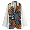 Japanese Elemental Tattoo Print Women's Blazer