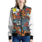 Japanese Elemental Tattoo Print Women's Bomber Jacket