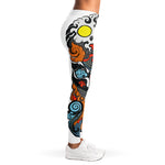 Japanese Elemental Tattoo Print Women's Leggings