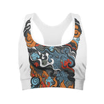 Japanese Elemental Tattoo Print Women's Sports Bra