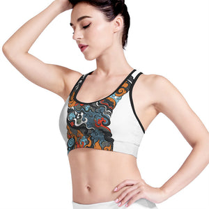 Japanese Elemental Tattoo Print Women's Sports Bra