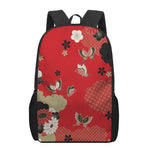 Japanese Flower Print 17 Inch Backpack