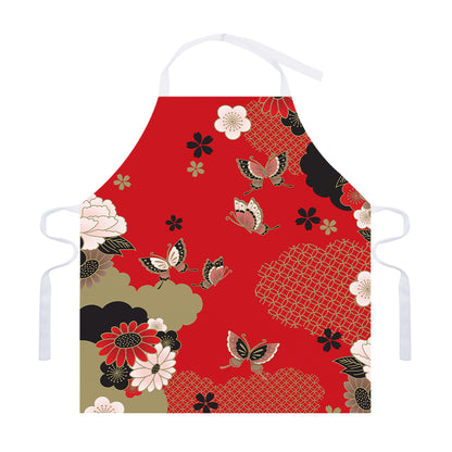 Japanese Flower Print Adjustable Apron