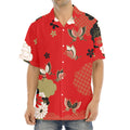 Japanese Flower Print Aloha Shirt